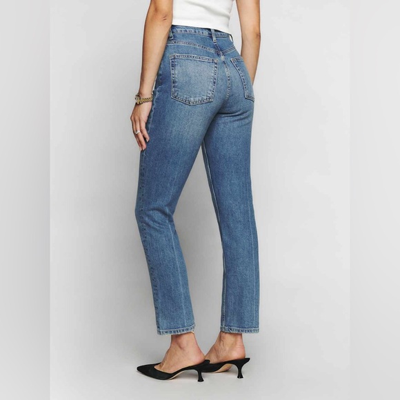 REFORMATION Liza Ultra High Rise Straight Stretch Cotton Blend Malta Size 26 - Picture 3 of 12